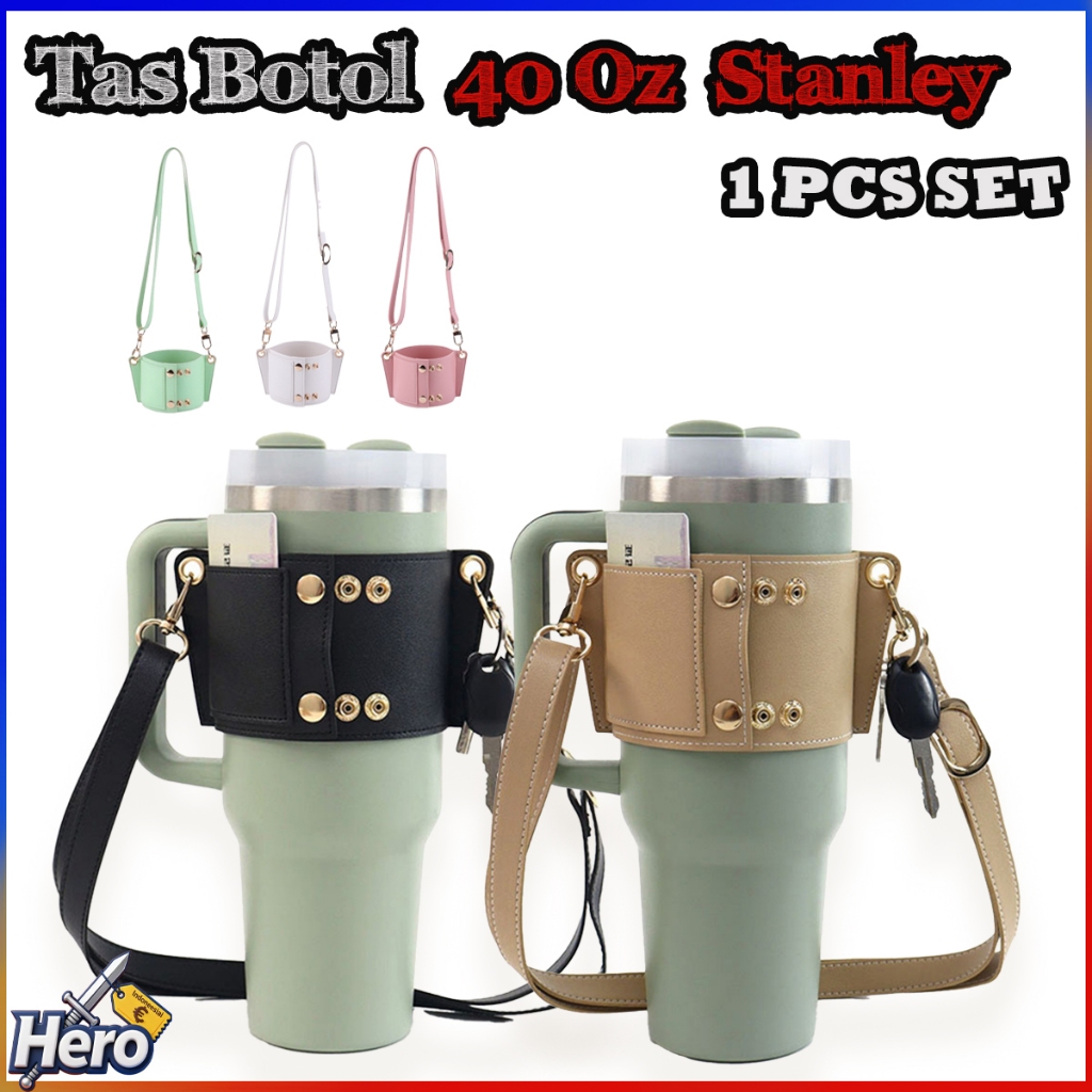 กระเป๋าขวดดื่ม Stanley Sttoke 40Oz | สายสะพายปรับระดับได้ | หนังสังเคราะห์พรีเมี่ยม | ที่ป้องกันขวดแ