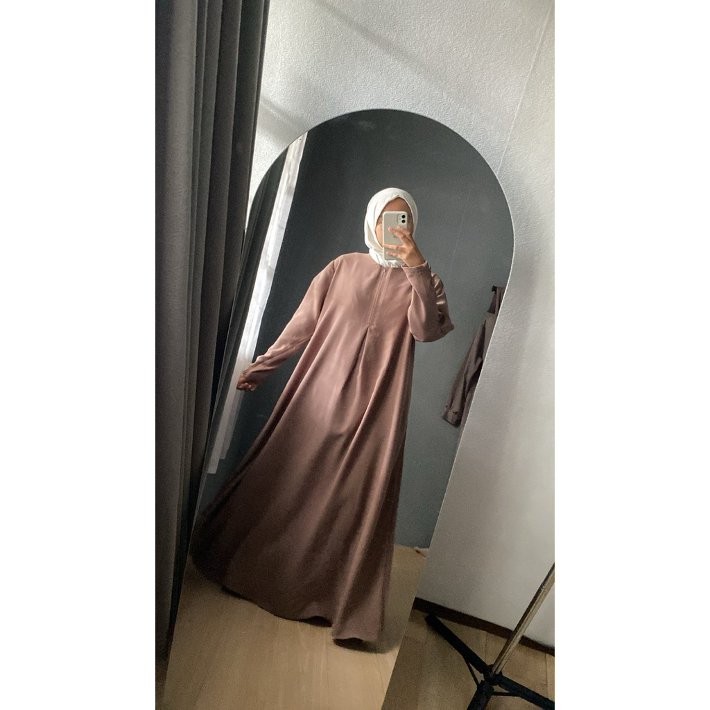 IRNANDA DRESS MAUVE BUTTON SLEEVE PRELOVED BY HANIIFAHNURF