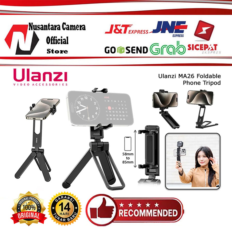 Ulanzi MA26 ขาตั้งกล้องกระเป๋าพับได้สําหรับสมาร์ทโฟน Ulanzi MA 26 Mini Tableขาตั้งกล้องHPการรับประกั