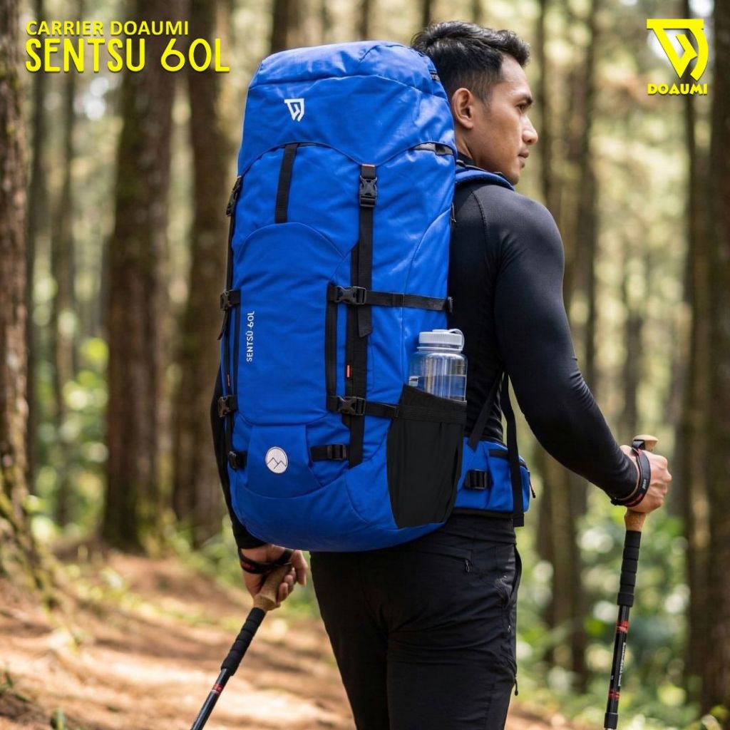 Prayerumi Senstsu 60L Carrier Mountain Backpack Plus RAINCOVER Strong และทนทาน Mountain Hiking Campi