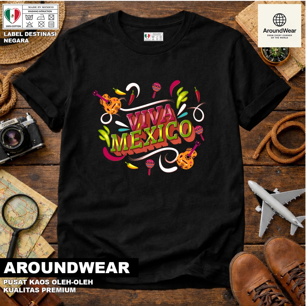 เสื้อยืด MEXICO 7 SOUVENIR พร้อมแท็กอาเซียน MEXICO PREMIUM SOUVENIR MATERIAL ของขวัญ