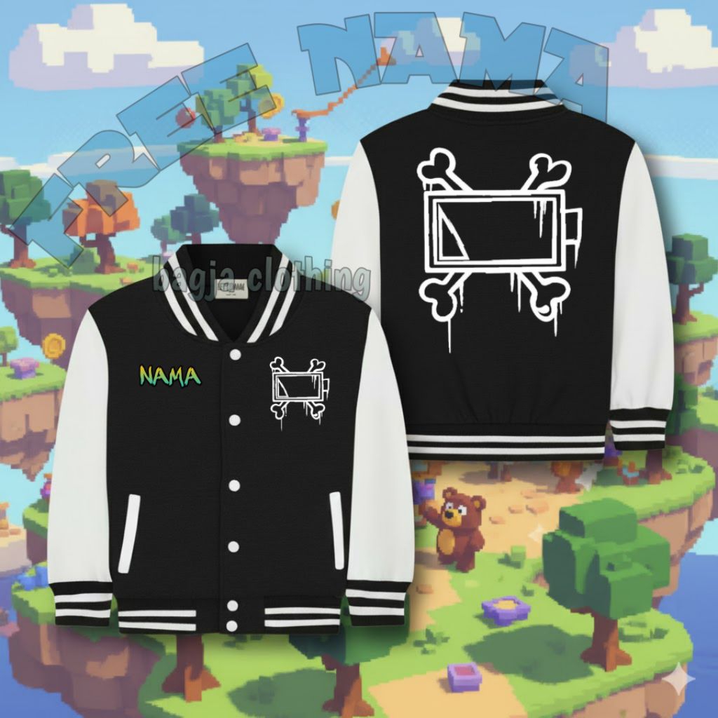 เสื้อแจ็คเก็ตเบสบอล Varsity สําหรับเด็กชายและเด็กหญิง Murder Drones ชื่อฟรี