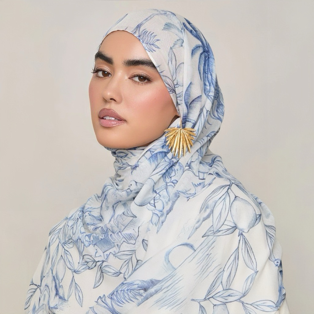 Deesse - ผ้าพันคอ Modal สีน้ําพิมพ์ลาย/ Pashmina พิมพ์ ลาย้เหนียว Modal สองด้าน /