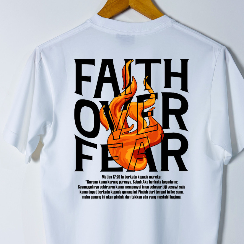 KATUN FAITH OVER FEAR - เสื้อยืด Spiritual - ผ้าฝ้ายพรีเมี่ยม 100%