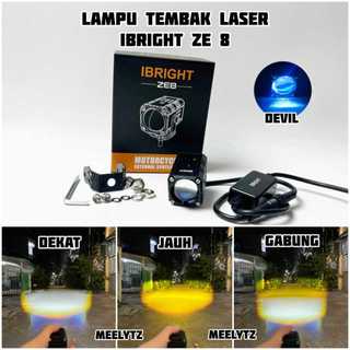 Lampu Tembak Ibright ZE 8 Blue Lens Body Black Bahan alumunium Di Lengkapi Kipas Pendingin
