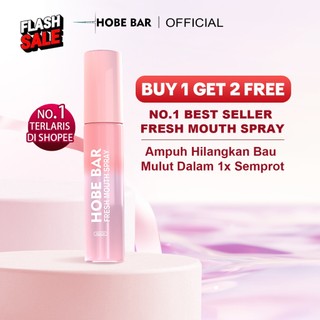 Hobe Bar Fresh Mouth Spray (Peach) | Hobebar Parfum Mulut Terbaik Buat Mulut Segar Instan Efektif Menghilangkan Bau Mulut Penyegar Mulut Parfum Mulut | Probiotik, Menthol, Rasa Buah, Bebas Gula
