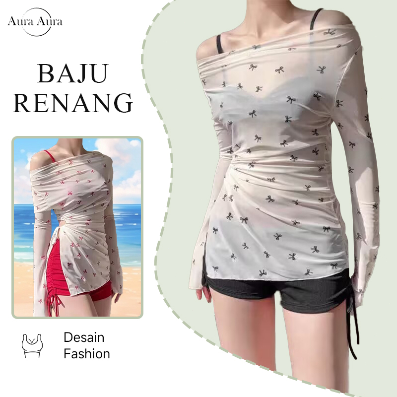 Aura Aura ชุดว่ายน้ําสตรีชุดว่ายน้ําโปร่งใสชุด Biniki เหมาะสําหรับชายหาด