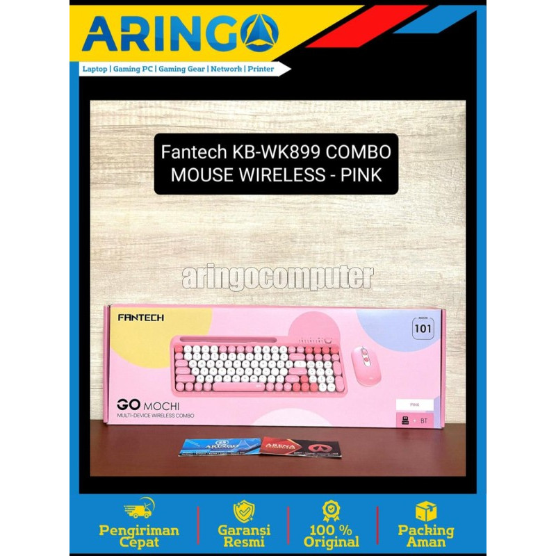 Fantech KB-WK899 GO MOCHI101 COMBO MOUSE WIRELESS/BLUETOOTH - สีชมพู