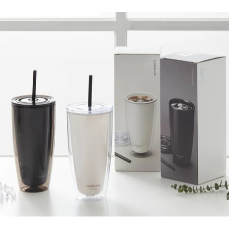 LocknLock - แก้วเก็บความเย็น Double Wall 750ML สีดํา