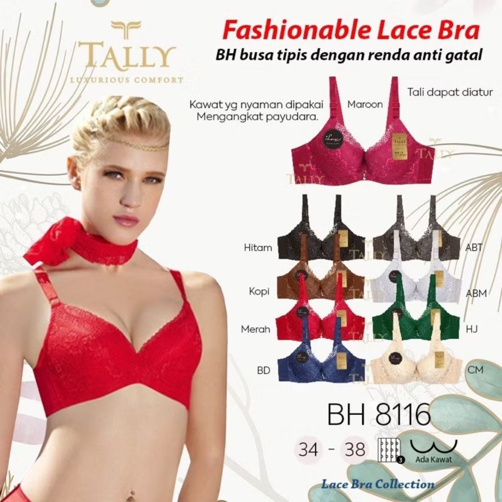 TALALY BRA BH 8116 I CUP B | MEDIUM FOAM I WIRED I SIZE 34-38