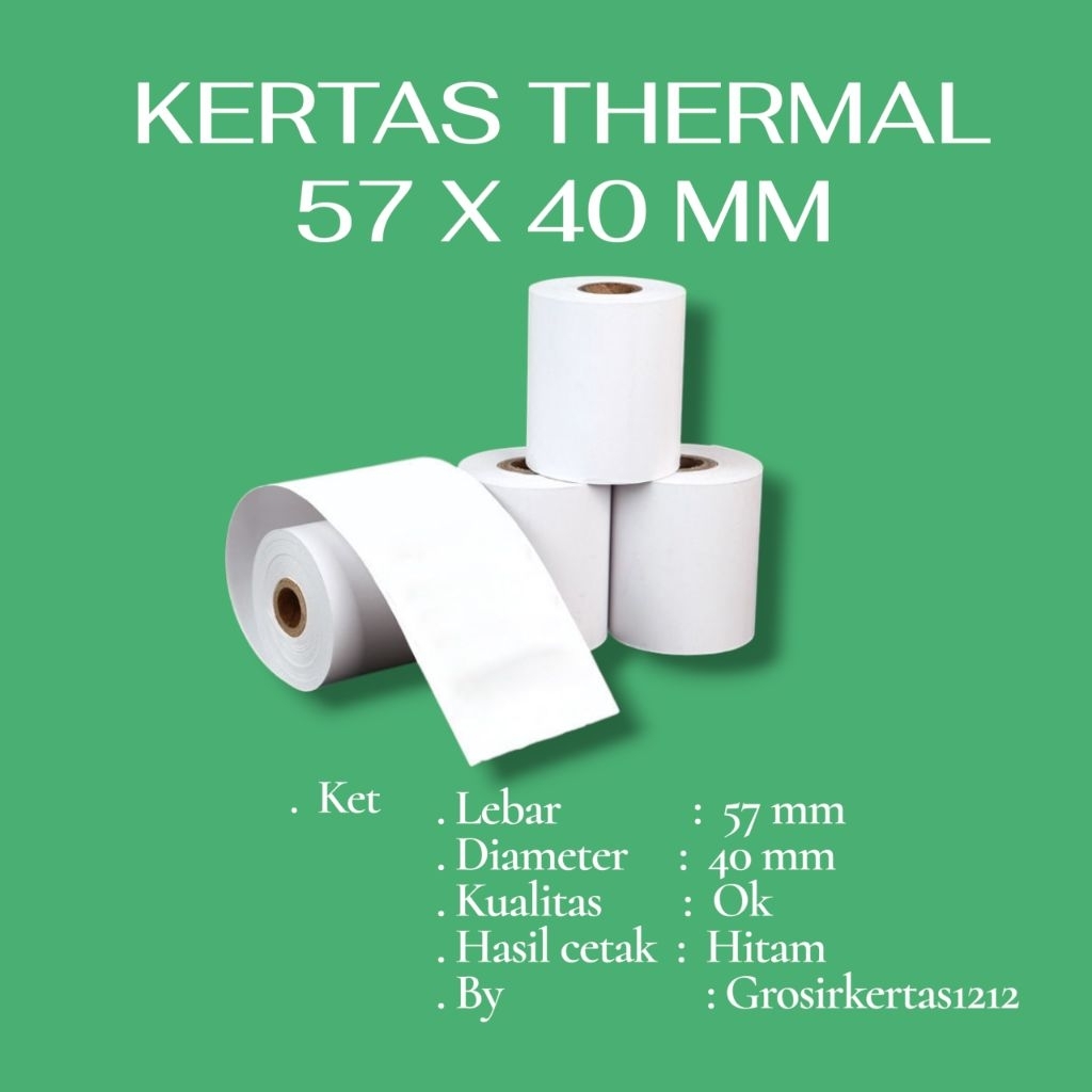 THERMAL CASH RECEIPT กระดาษ 57X40 EDC BLUETOOTH 58MM