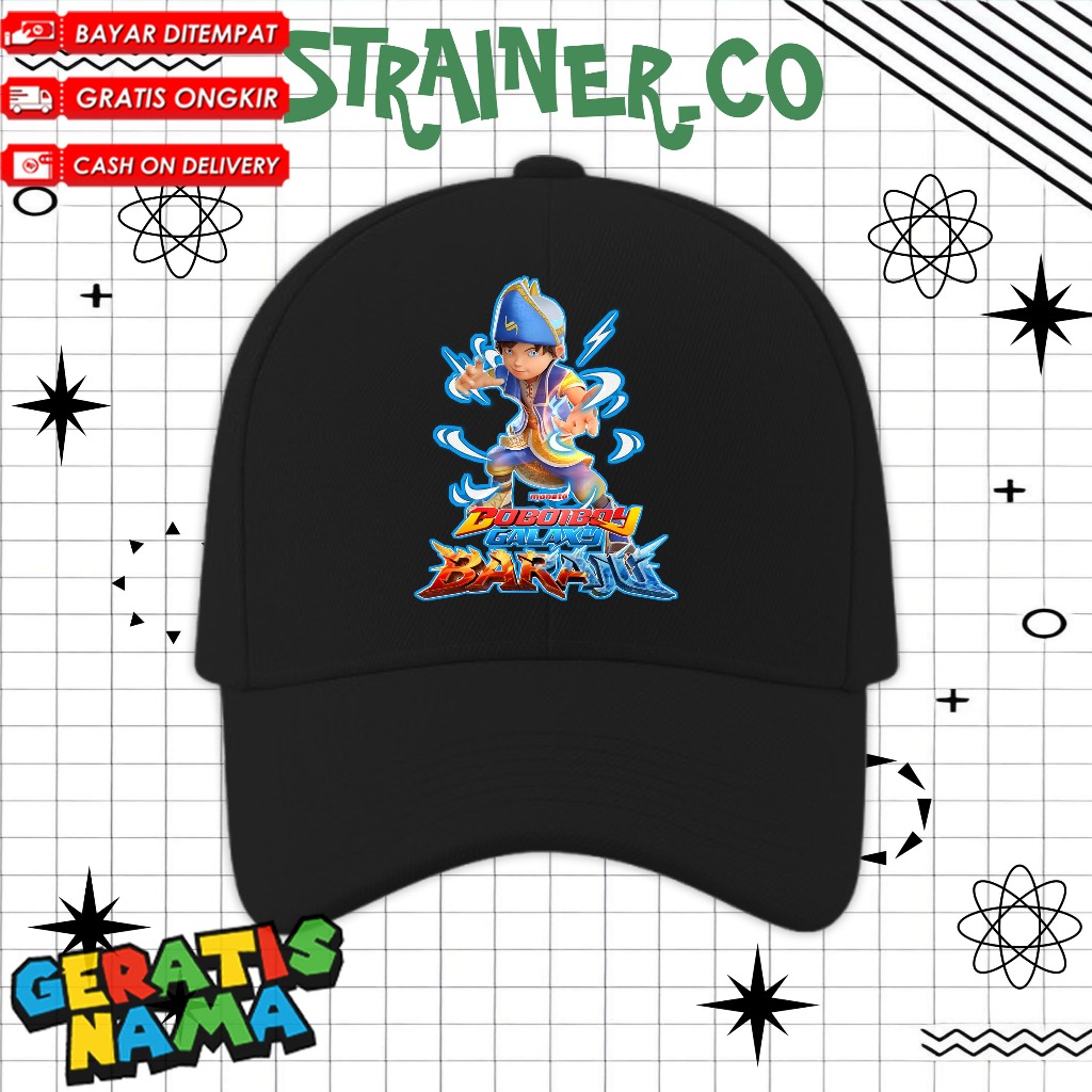 Boboiboy Polite Cool CHILDRENS HAT - Boboiboy Baraju Bokiniboy Polite UNISEX CHILDRENS BASEBALL HAT 