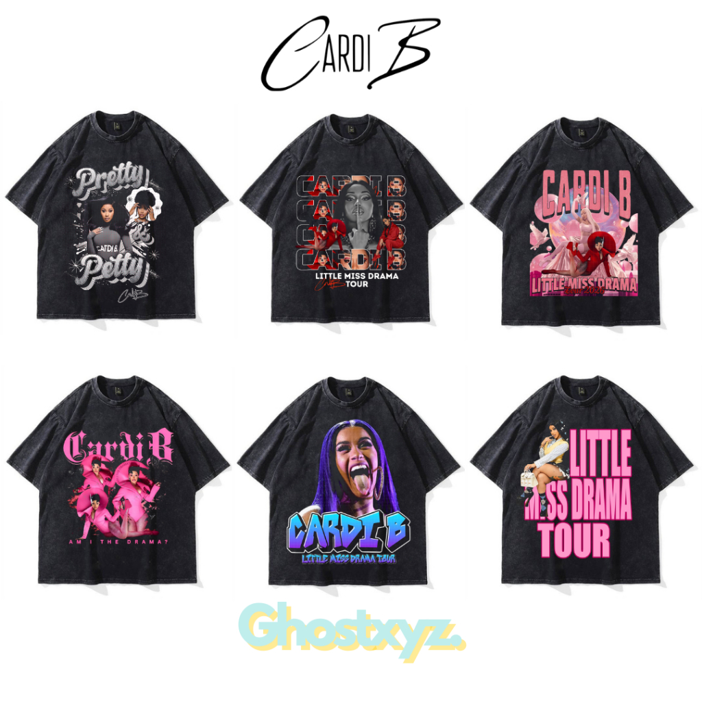 เสื้อยืด Ghostxyz Cardi B Wash Oversize Vintage Tee