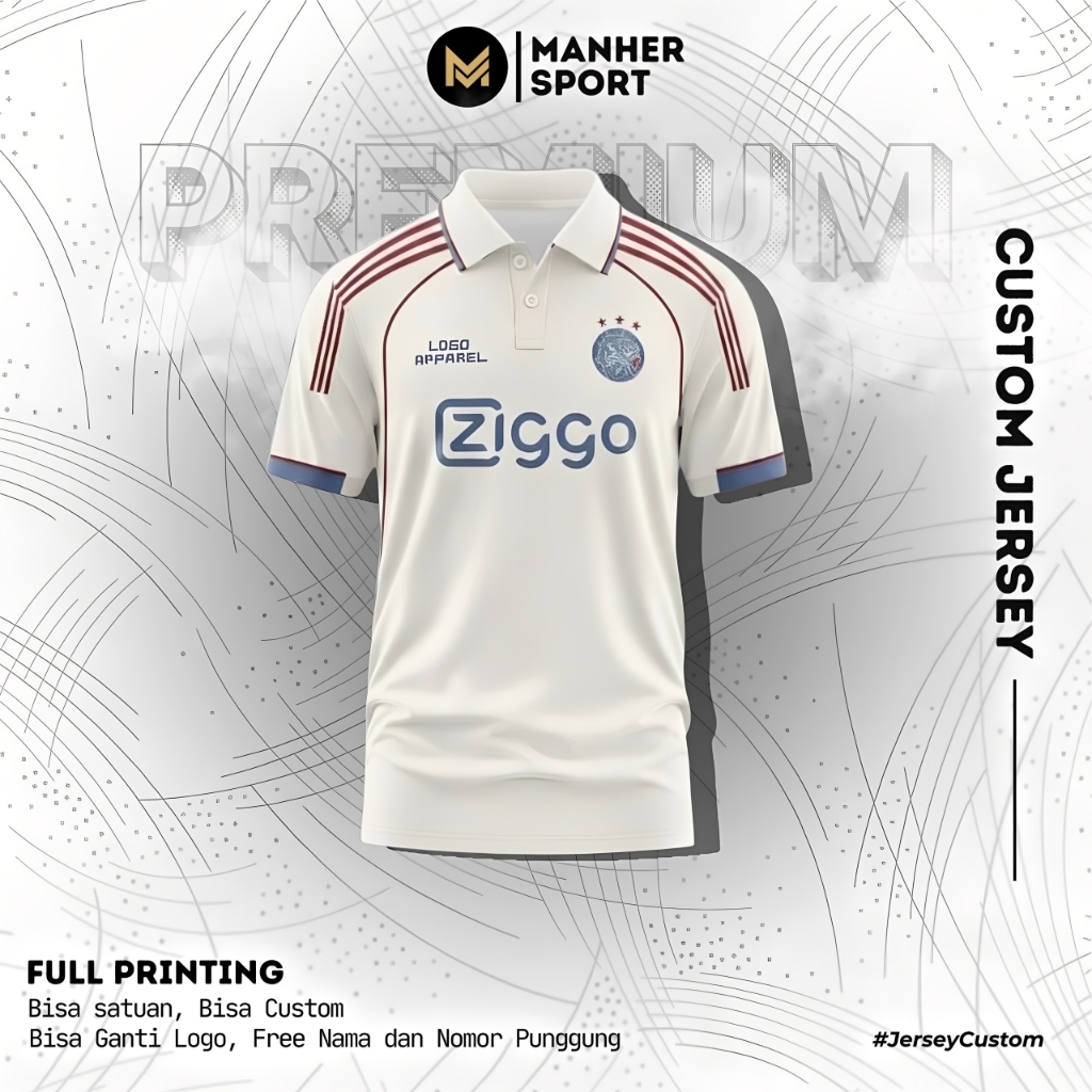 AJAX 3RD JERSEY 2025 2026 FULL PRINTING PREMIUM