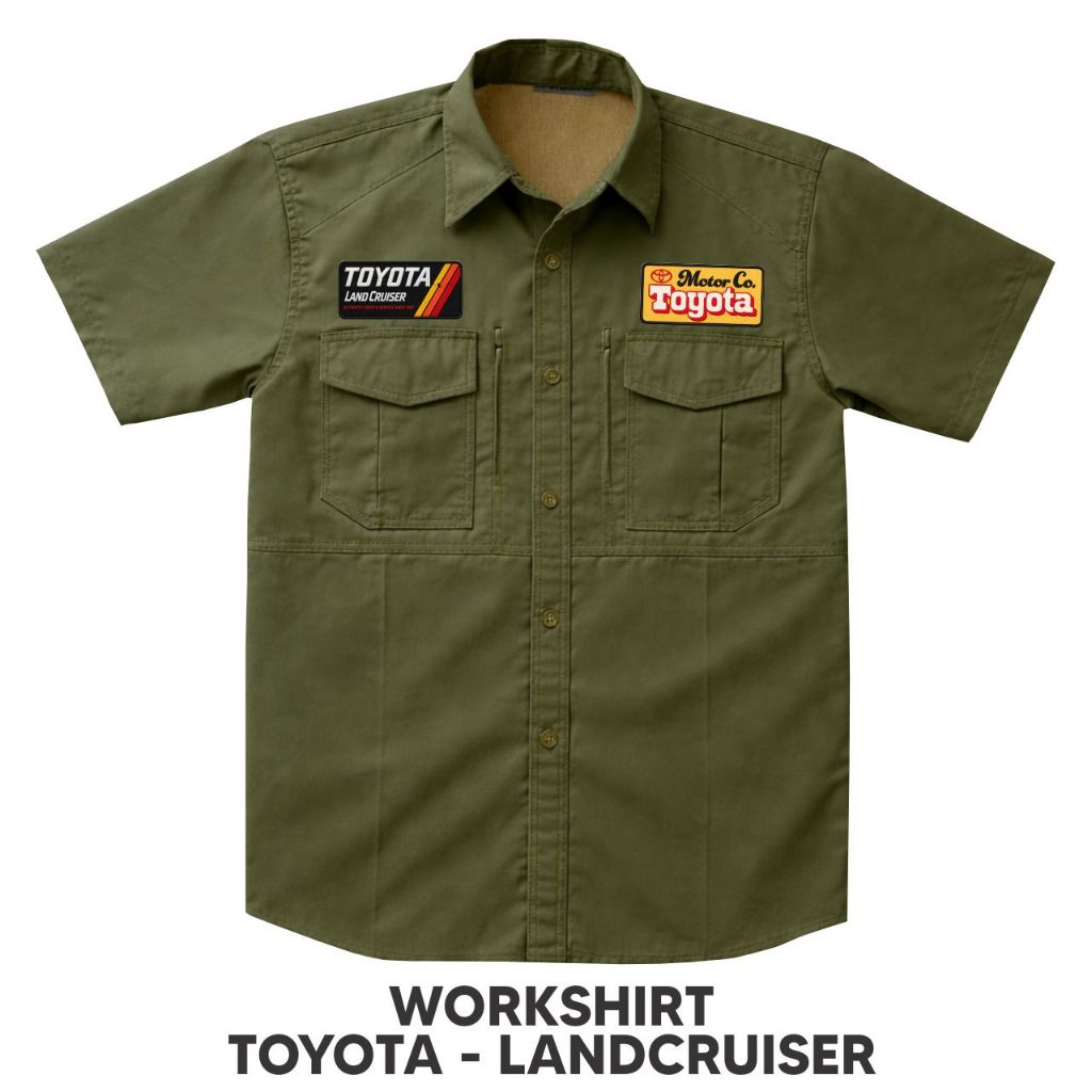 KEMEJA Toyota Land Cruiser Workshirt | เสื้อโตโยต้าแลนด์ครุยเซอร์ | เสื้อเชิ้ตกลางแจ้งผู้ชาย Toyota Land Cruiser