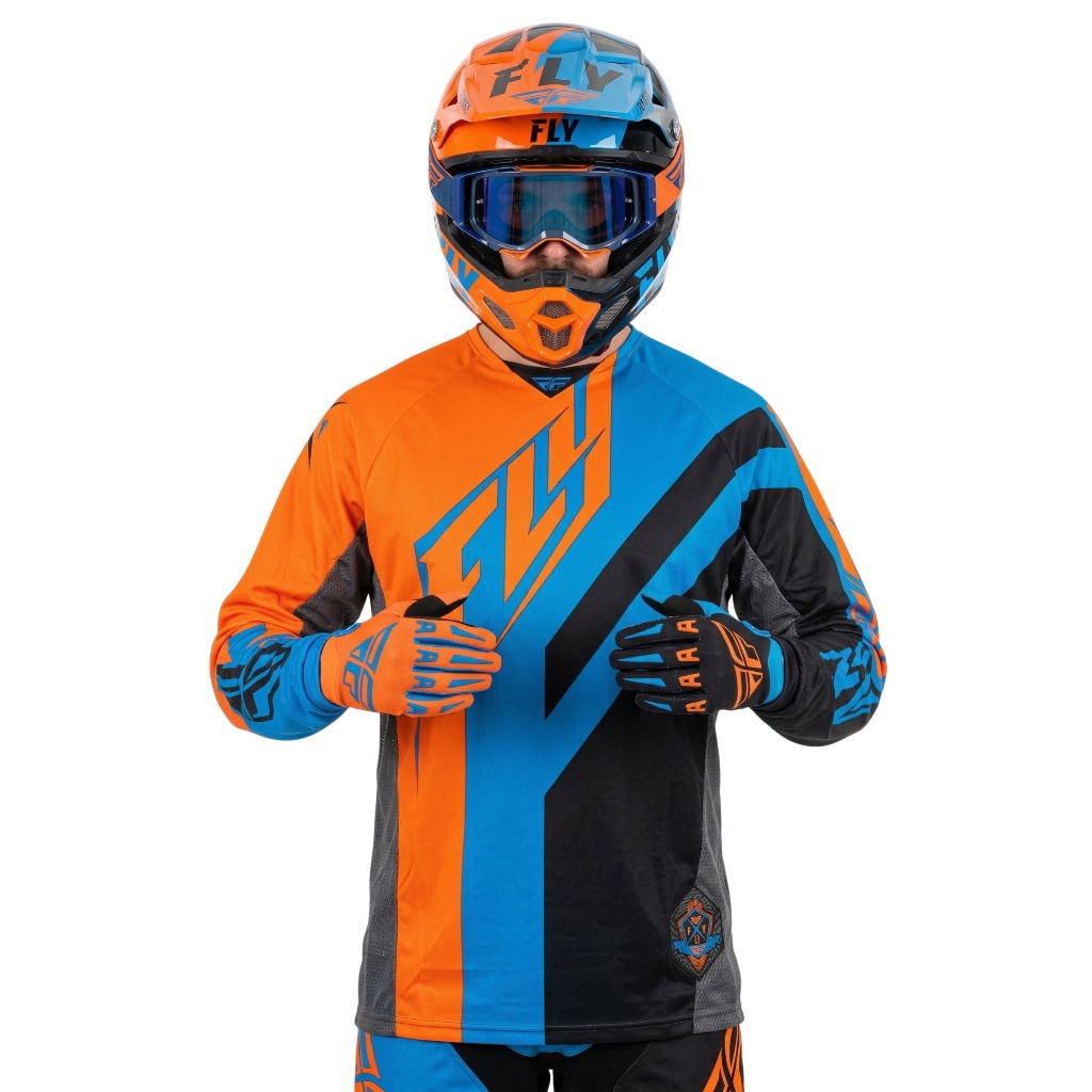 FLY Racing Kinetic Black Blue Orange Jersey Motocross Trail Mx Original