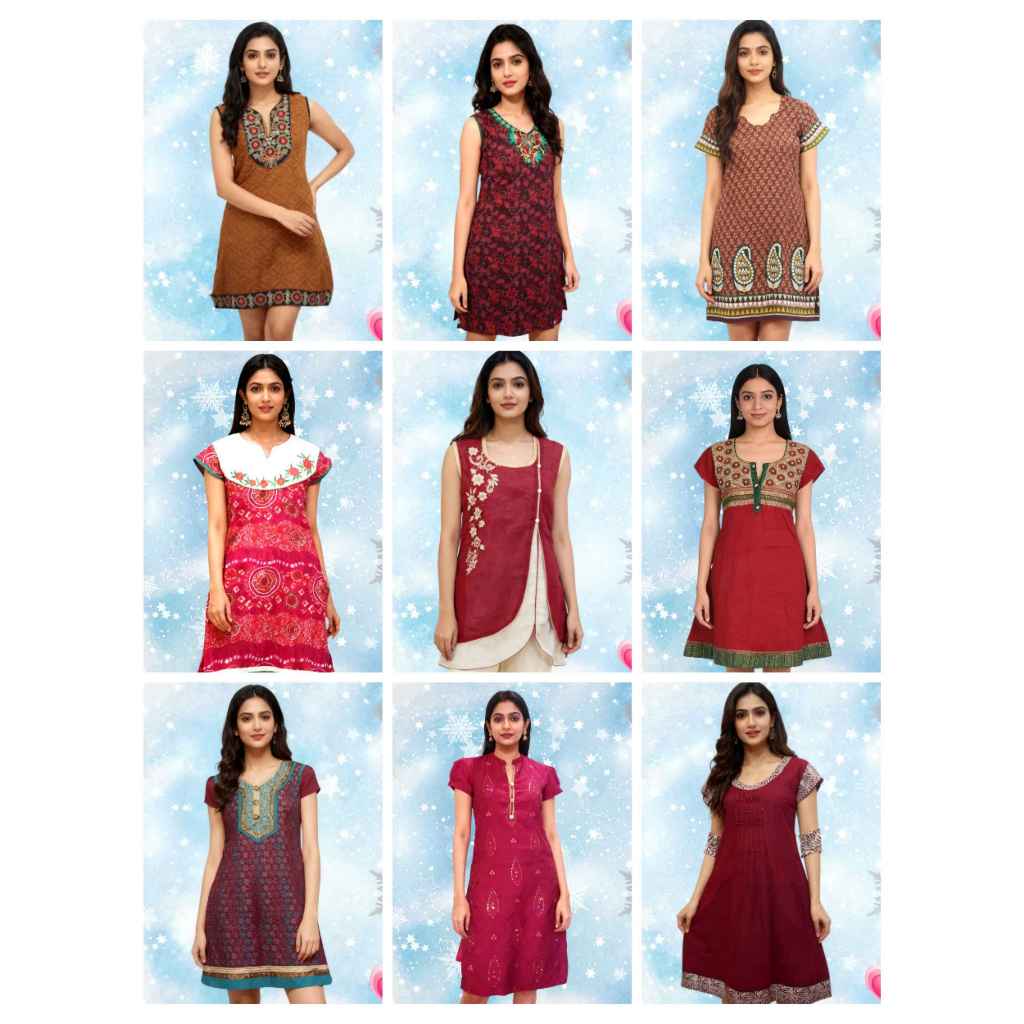 KURTI NEW SHORT-SLEEVED SINGLE TOP สําหรับผู้ใหญ่และวัยรุ่น