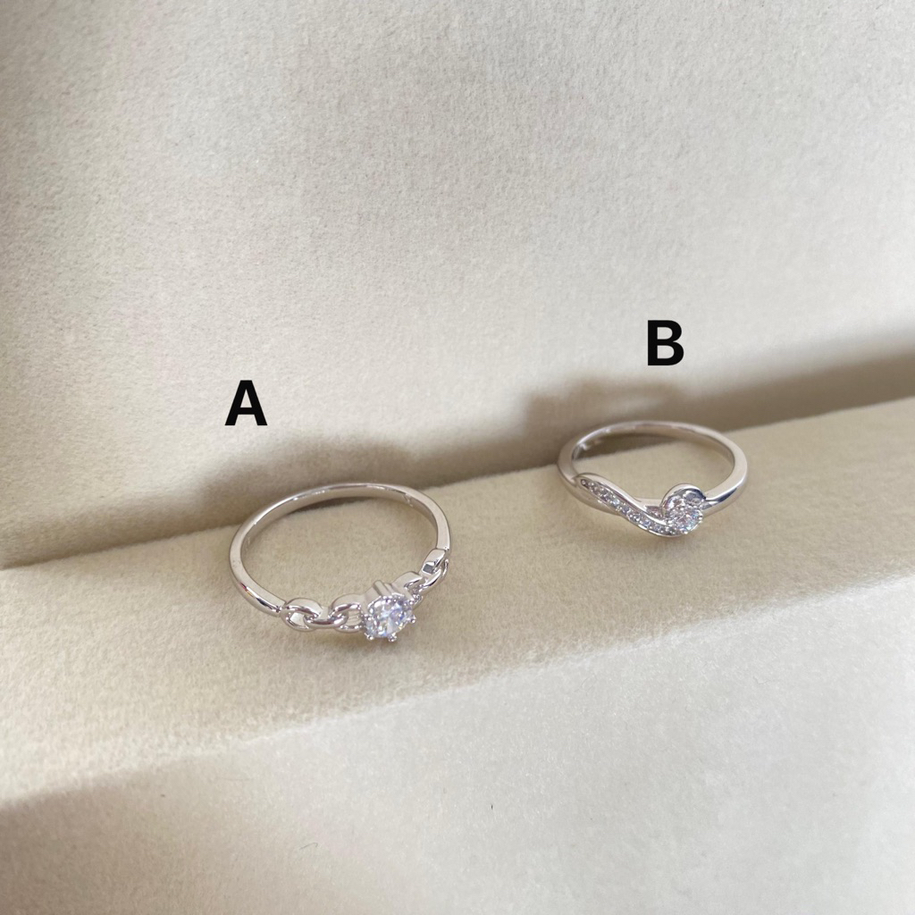 MINI SILVER GEM RING, PREMIUM MATERIAL, RUSPROOF, SAFE FOR EVERYDAY