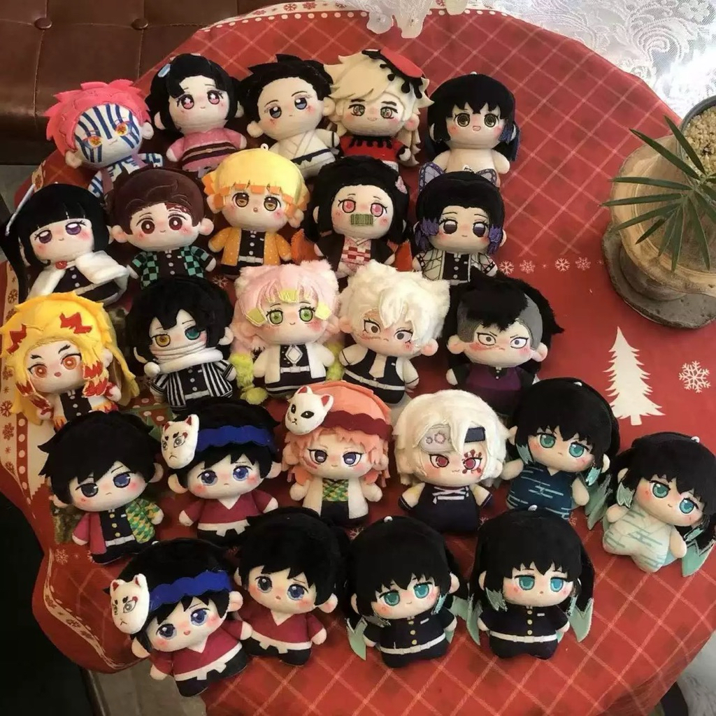 Demon Slayer Kimetsu No Yaiba Tanjiro Nezuko Giyu Muichiro Akaza Doma Muzan Inosuke Zenitsu ตุ๊กตาห้