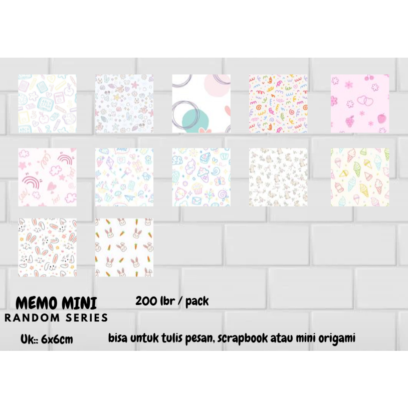 (200ชิ้น) RANDOM SERIES CUTE MEMO NOTE PAPER NOTEPAD