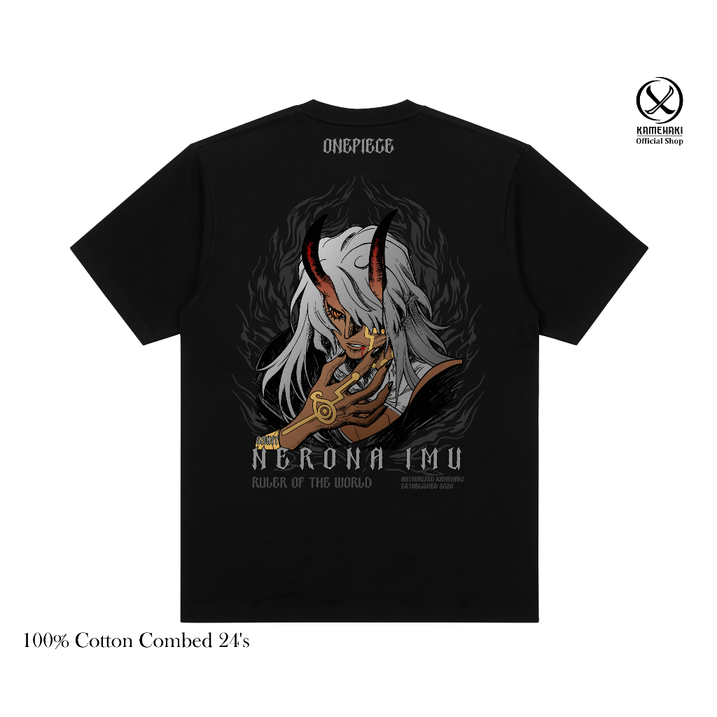 KATUN KAMEHAKI One Piece เสื้อยืด NERONA IMU อะนิเมะ Series Luffy Gear 5 เสื้อยืดผ้าฝ้าย Combed 24s 
