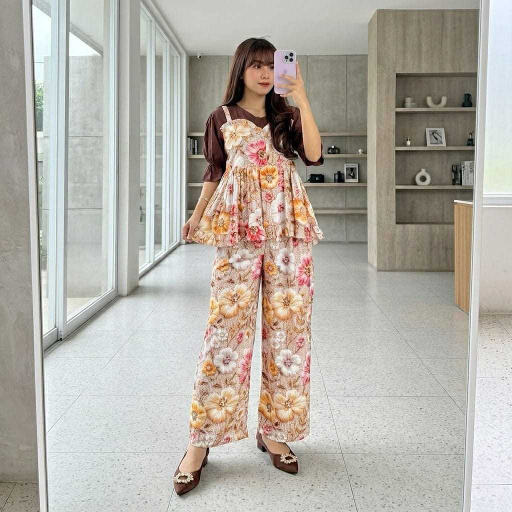 ALISA SHORT SLEEVE RAYON SET LD 110 // ONE SET RAYON MOTIF // LATEST WOMENS SET MUSLIM FASHION // LA