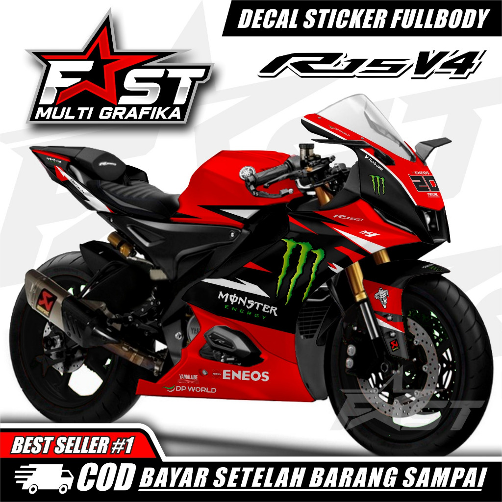 DECAL R15 V4 สติ๊กเกอร์ YAMAHA R15V4 สติ๊กเกอร์ร่างกายเต็มรูปแบบ MOTORCYCLE FUL CLOSED สําหรับ R15 A