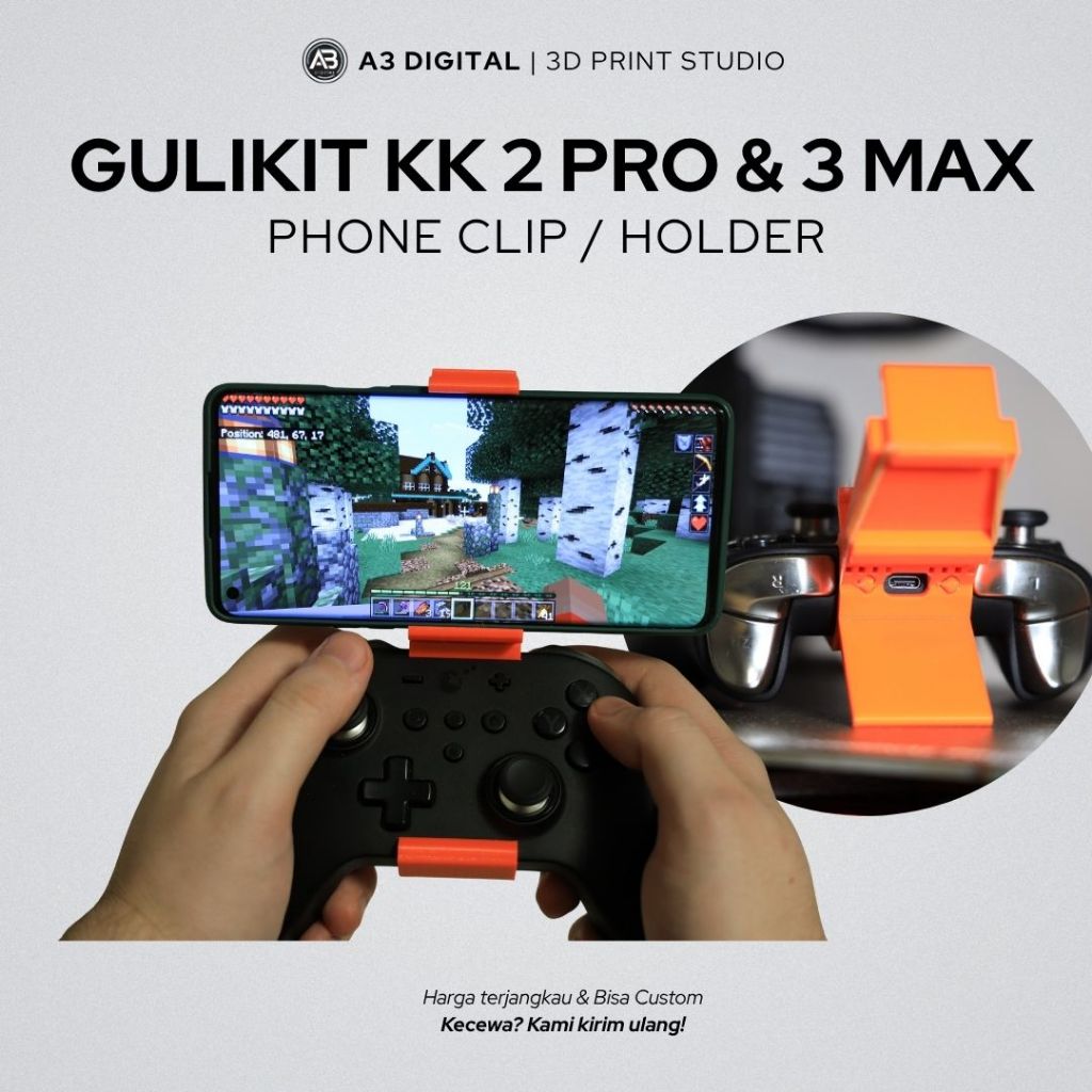 คลิปหนีบโทรศัพท์ HP GuliKit KK2 Pro & KK3 Max – ที่วางโทรศัพท์สําหรับเล่นเกมที่มีเสถียรภาพพิมพ์ 3 มิ