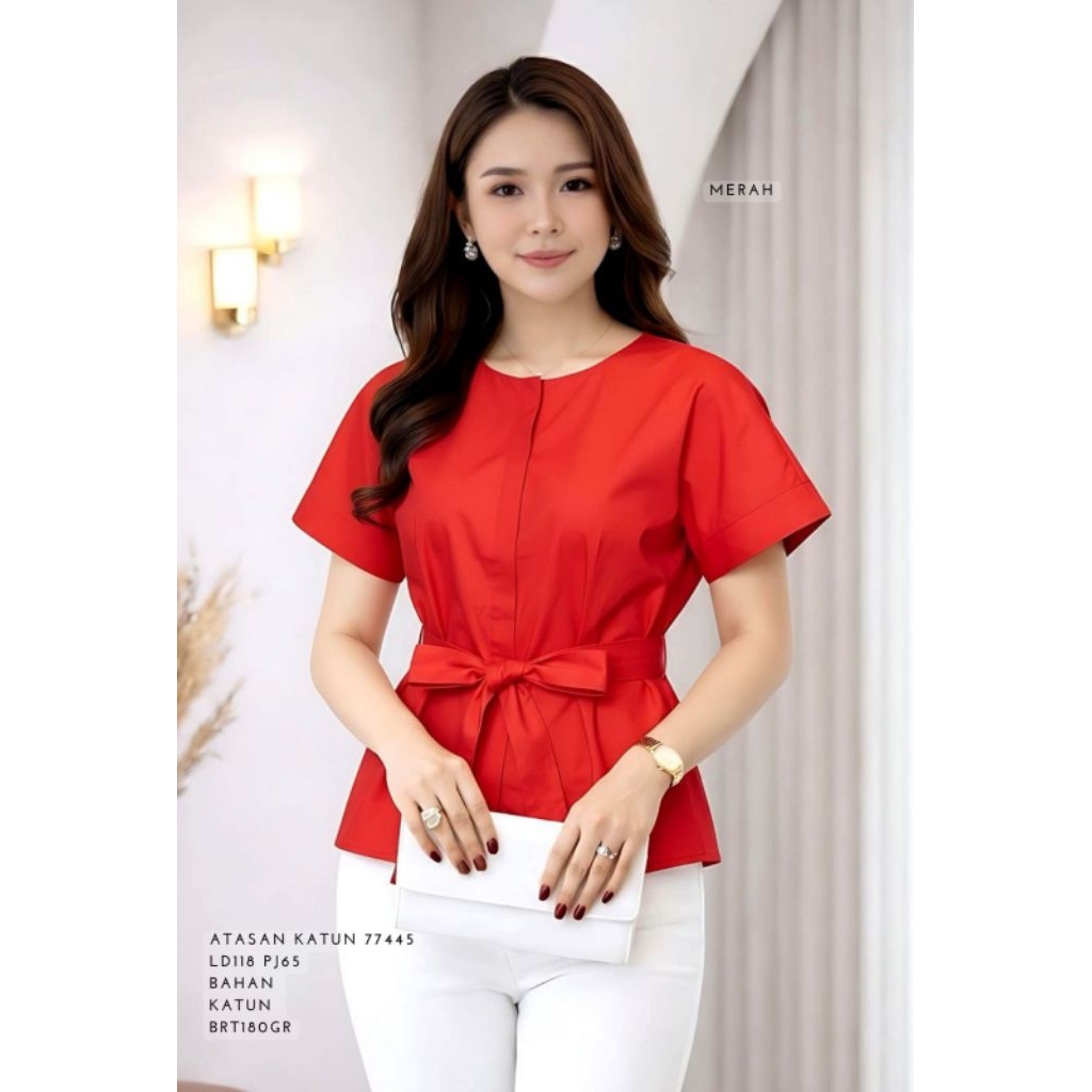 KATUN JP 77445 / DS 64605 COTTON TOP LD 110-118CM PLAIN WOMEN / JUMBO PLAIN BLOUSE