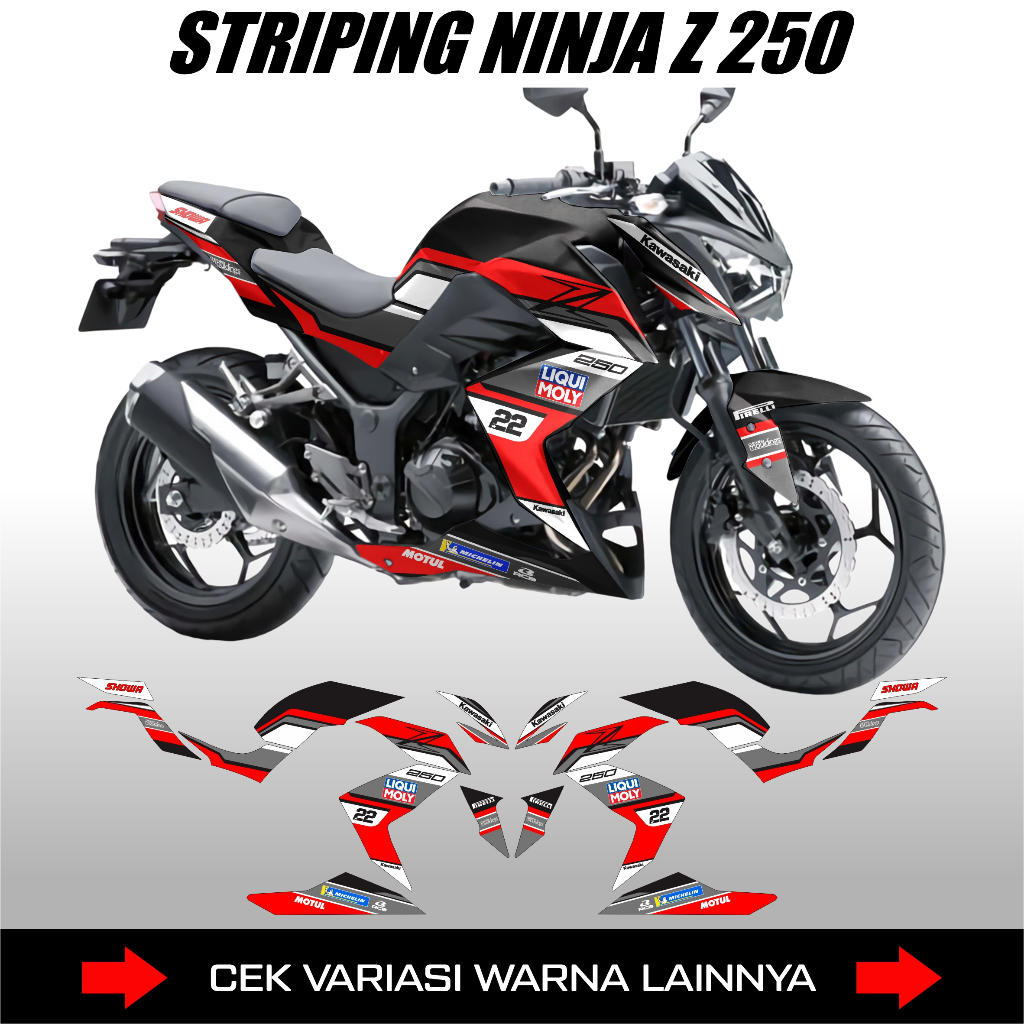 สติ๊กเกอร์ NINJA Z250 SL STRIPING / KAWASAKI NINJA Z 250 DECAL