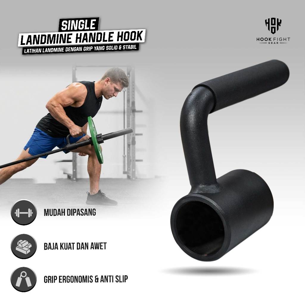Single Landmine Handle Hook Barbell Olympic 50mm – Landmine Row Handle Gym | Landmine Strength Train