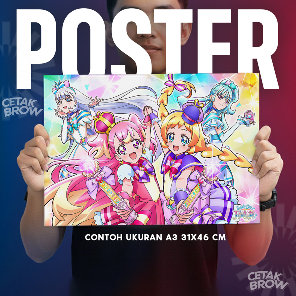 โปสเตอร์ Hirogaru Sky! Precure อะนิเมะสามารถปรับแต่งด้วยภาพของคุณเองเด็กญี่ปุ่นตกแต่งผนัง Weeb Otaku