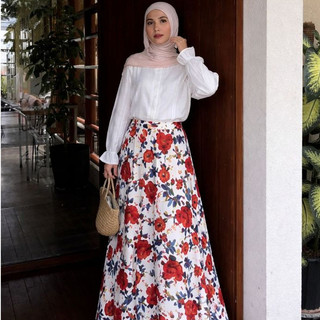 Daisy Rok - Rok Floral Katun Rayon - Bawahan Wanita