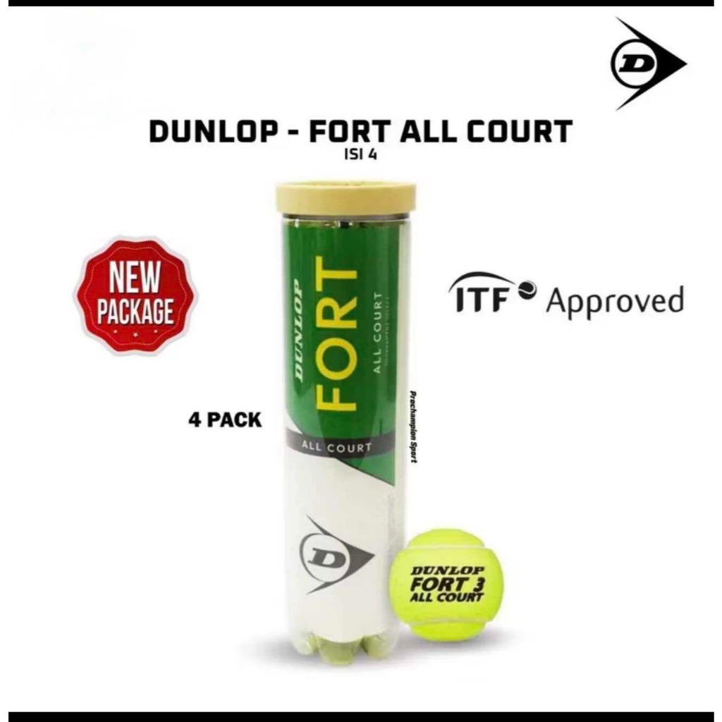 Dunlop Fort All Court 4 Ball - Dunlop Fort All Court Tournament ลูกเทนนิสเนื้อหา 4 ใหม่ดั้งเดิม4