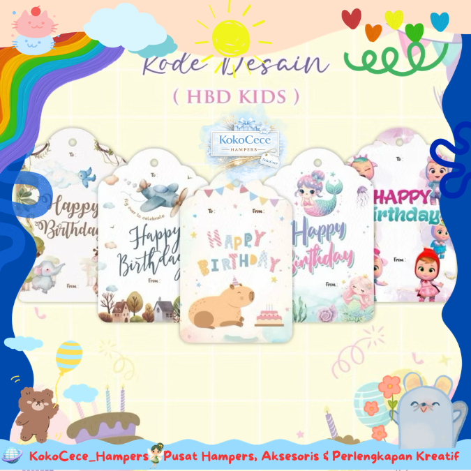 (PER 5 ชิ้น) Hang Tag Happy Birthday Hang Tag Birthday KC