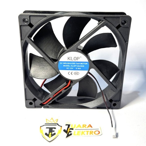 KLOP พัดลม DC รุ่น 120x120x25 mm | กล่องพัดลม DC 12V / พัดลมระบายความร้อน 12 ซม