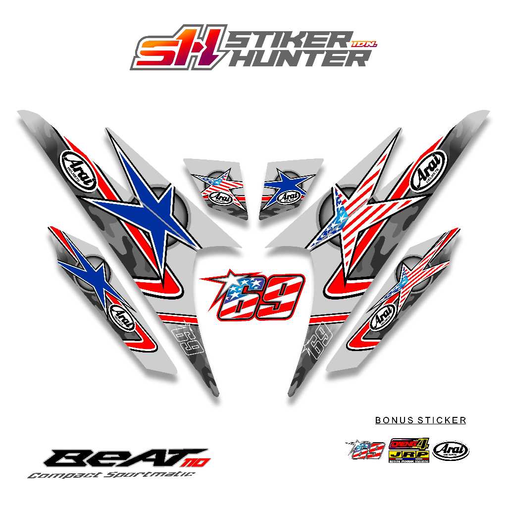 HONDA BEAT CARBON / MTF HAYDEN LAGUNA V2 DECAL STICKER STRIPING / HUNTER STICKER / แถบดัดแปลง