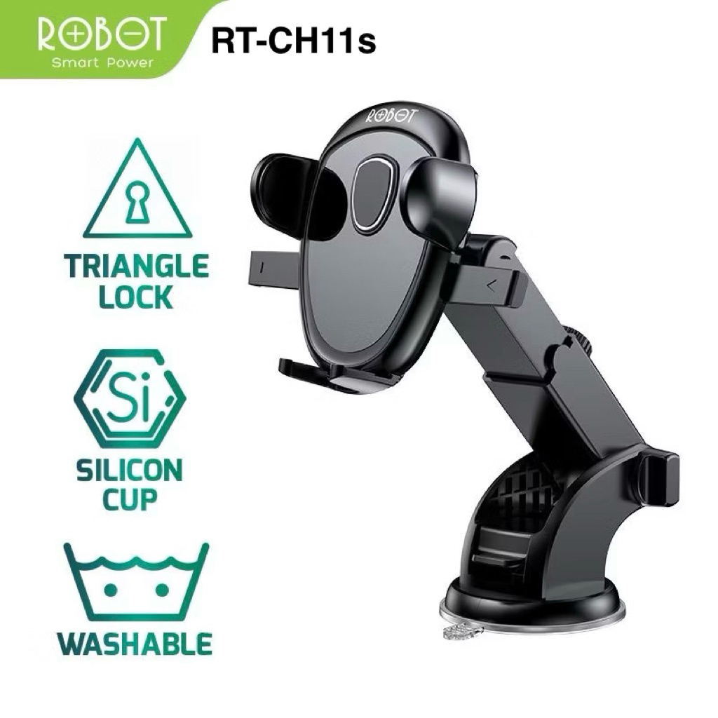 ROBOT RT-CH11s ที่วางโทรศัพท์ในรถยนต์แบบล็อคอัตโนมัติโทรศัพท์ถ้วยดูด