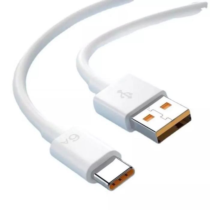 Type C 6A Fast Charging White 1M Data Cable / 6A data cable