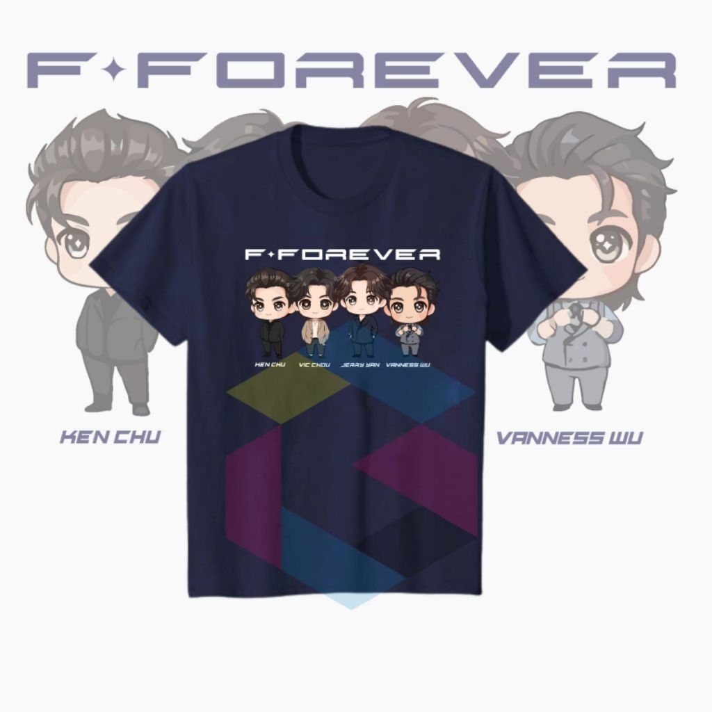 FF F4 REUNION CARTOON เสื้อยืด FEVER WORLD TOUR 2026 JANERRY VANNESS WU VIC CHOU F-FOREVER MANDARIN 