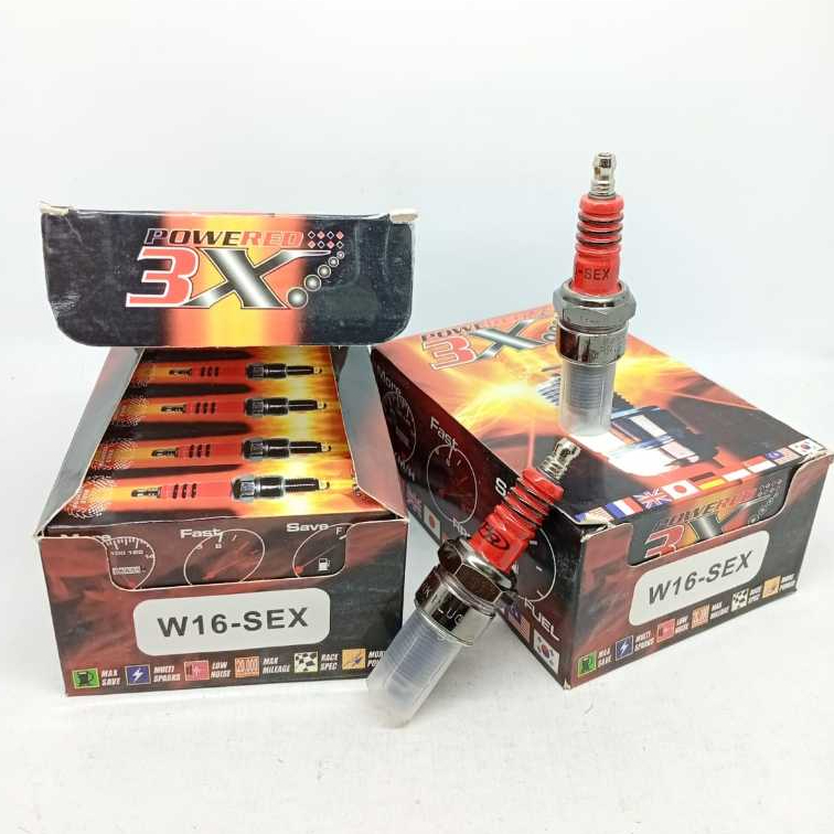 (WHOLESALE 10 ชิ้น) POWERED 3X W16-SEX SPARK PLUG / BP7ES SPARK PLUG สําหรับ SATRIA 2T NINJA RGR TS 