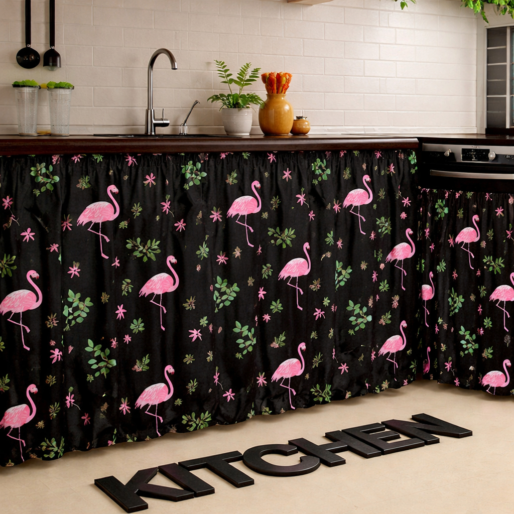 Kenzie91 ผ้าม่านประตูสําหรับห้องครัวสไตล์มินิมอล | ผ้าม่านตั้งโต๊ะ Under-Stove Uk 100 x 70 ซม. + เชือกโบนัส