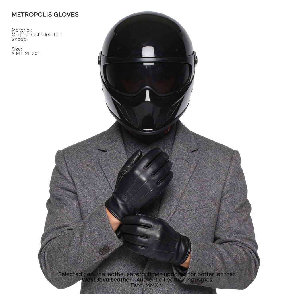 WJ Leather - ถุงมือมอเตอร์ไซค์หนังแท้ Metropolis Gloves หนังท้องถิ่นดั้งเดิม