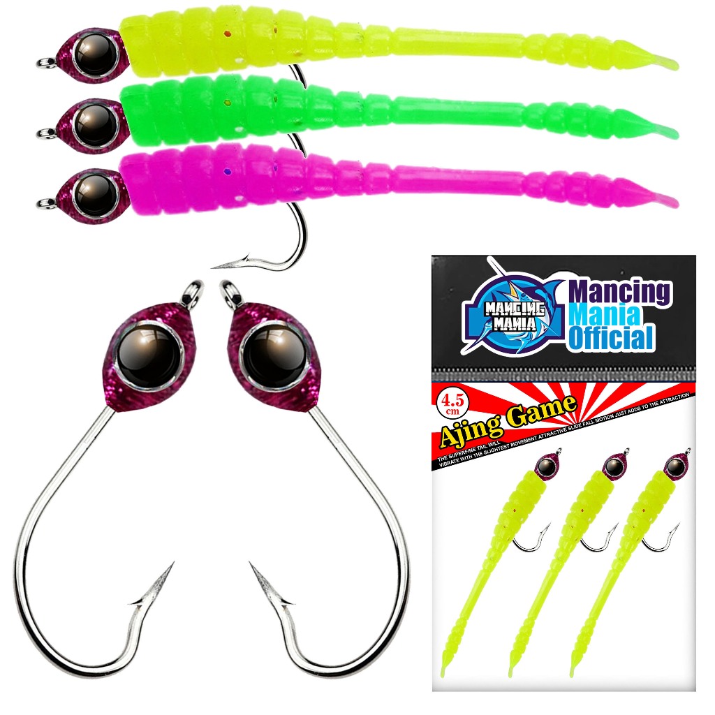 MATA 3 ชิ้นเหยื่อตกปลา Sabiki Ajing เกม Hook Casting Baby GT เหยื่อหล่อ UL Kalen