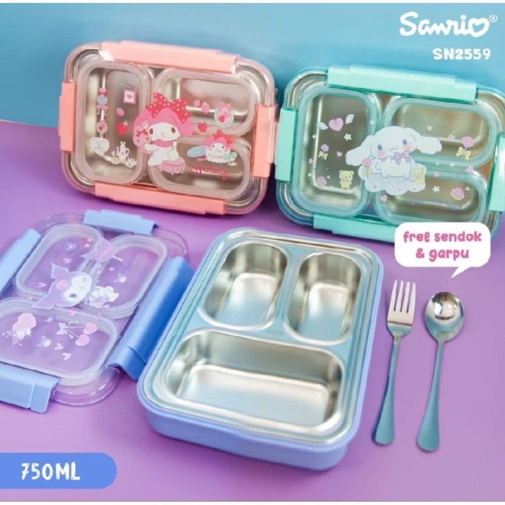 CHILDRENS BENTO FOOD PLACE STAINLESS SUS 304 2 TIER/3 TIER