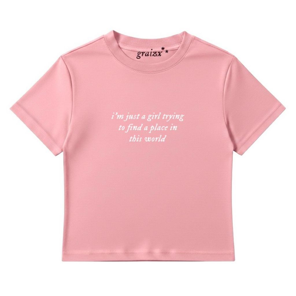 Graizx - im just a girl travel Dusty Crop Top