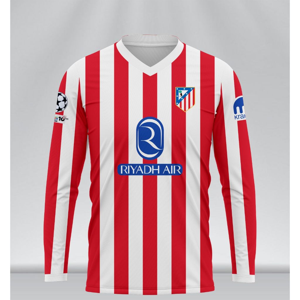 Atletico Home Long Sleeve Jersey UCL 2026 Full Printing