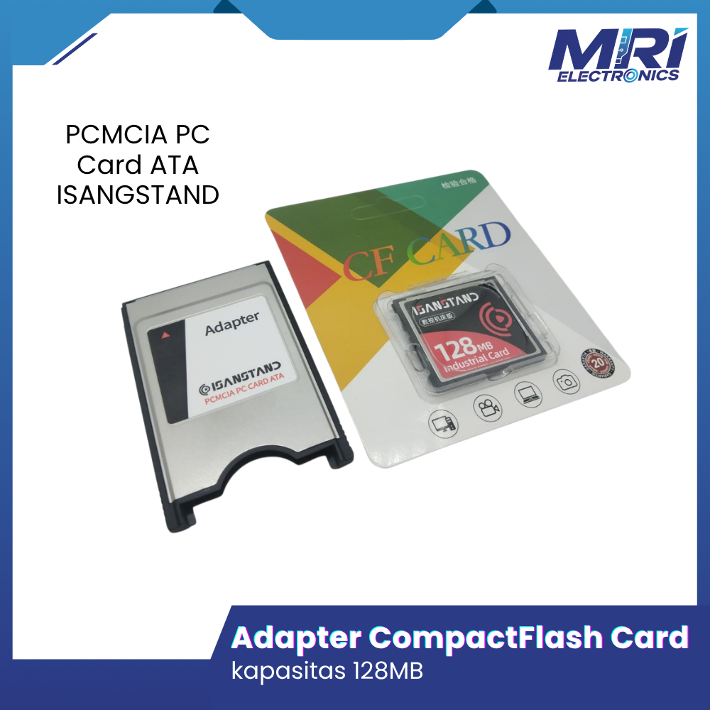 การ์ด CF 128MB อุตสาหกรรม + อะแดปเตอร์ PCMCIA ATA ISANGSTAND