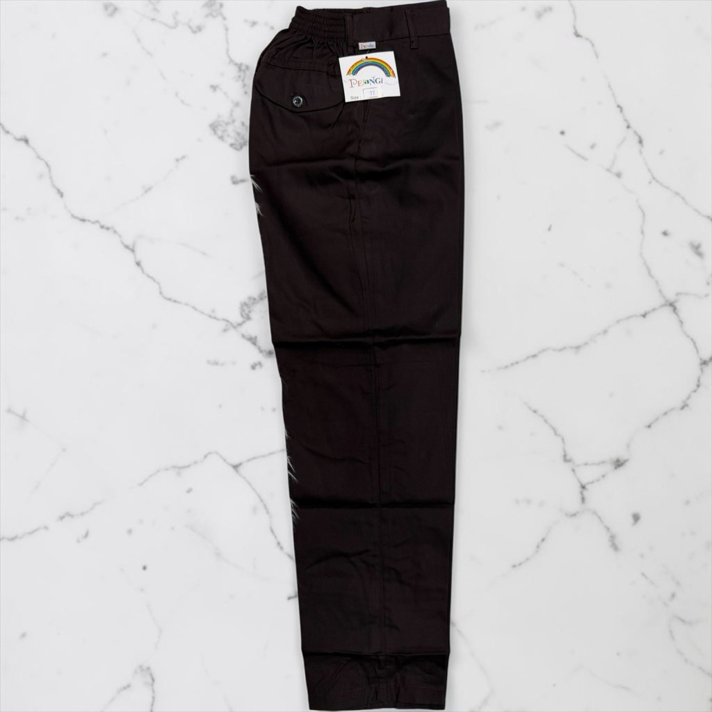SCOUT SCHOOL PANTS / LONG BROWN WITH RAINBOW RUBBER