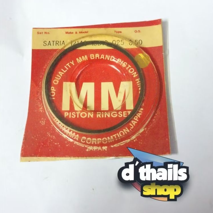 แหวน Seher ลูกสูบ 21D-MM Suzuki Satria 2Tak Lumba Hiu os Oversize 0.50 50 os0.50 12140-19D10-025 0.5